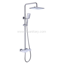 Chrome Shower Mixer Set With Shelf Piano Keys